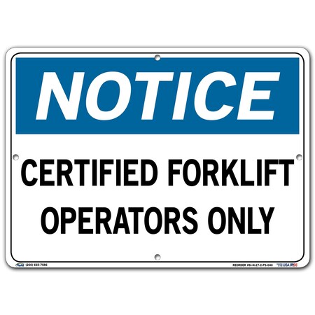 Vestil Polystyrene Sign, 10-1/2" H, 14-1/2" W, Polystyrene, Rectangle, English, SI-N-27-C-PS-040 SI-N-27-C-PS-040